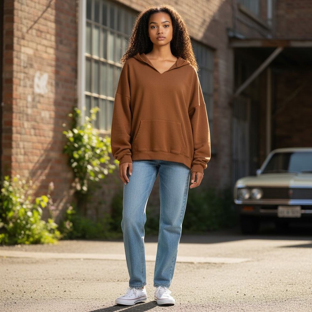 Skims Brown Hooded Sweatshirt Hoodie Womens Sz L Cozy Fleece Cozycore